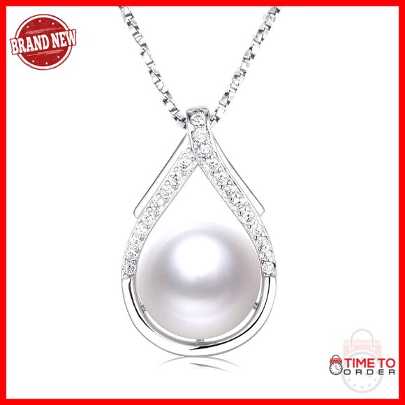 Pearl Pendant Necklace Elegant Minimal Chic Sterling Silver Fine Jewelry Gift